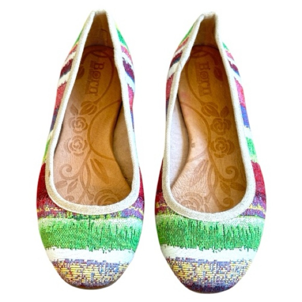 Born Abbee multicolor fabric stripe ballet flat | Women’s Size 7